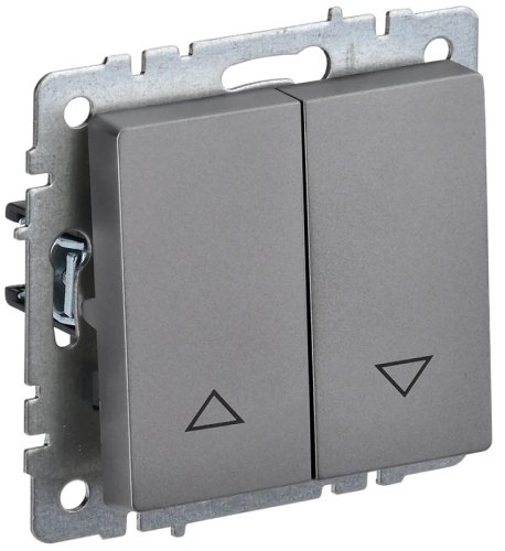 Выключатель жалюзи без фиксации без рамки IEK Brite ВС10-1-5-БрС 2-кл. сталь картинка